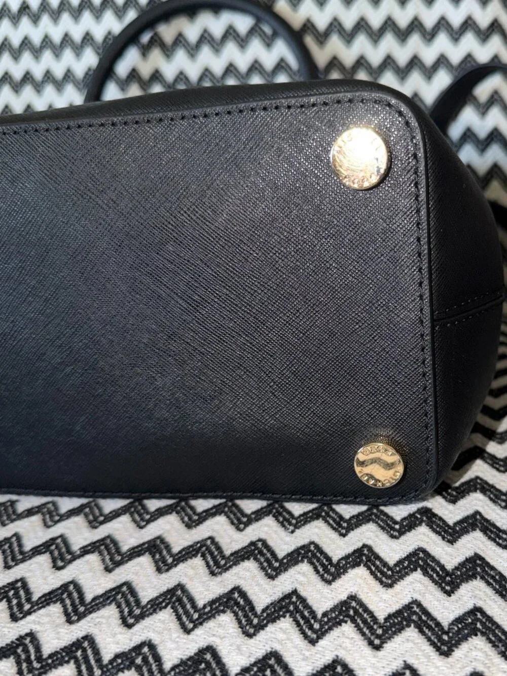NWT Michael Kors HAILEE Large Leather Satchel Black & Gold w/ crossbody strap
